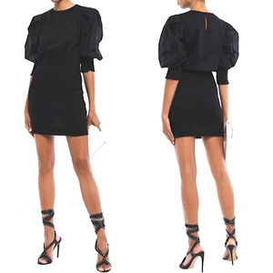 Rebecca Minkoff Tabby Little Black Smocked Cotton Mini Dress Size Small